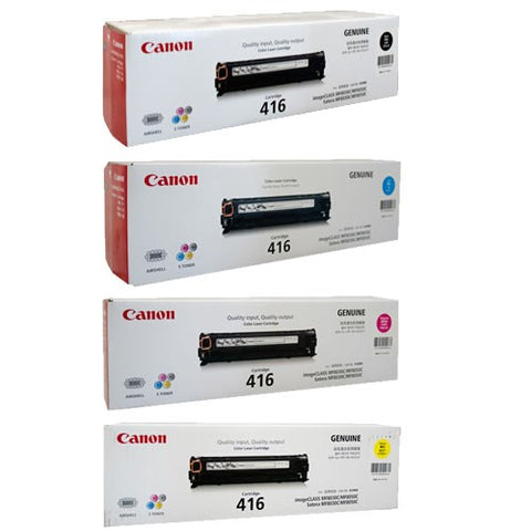Canon Cart 416 Toner Cartridges (Black, Cyan, Magenta, Yellow)